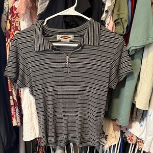 Black Striped Women's Top